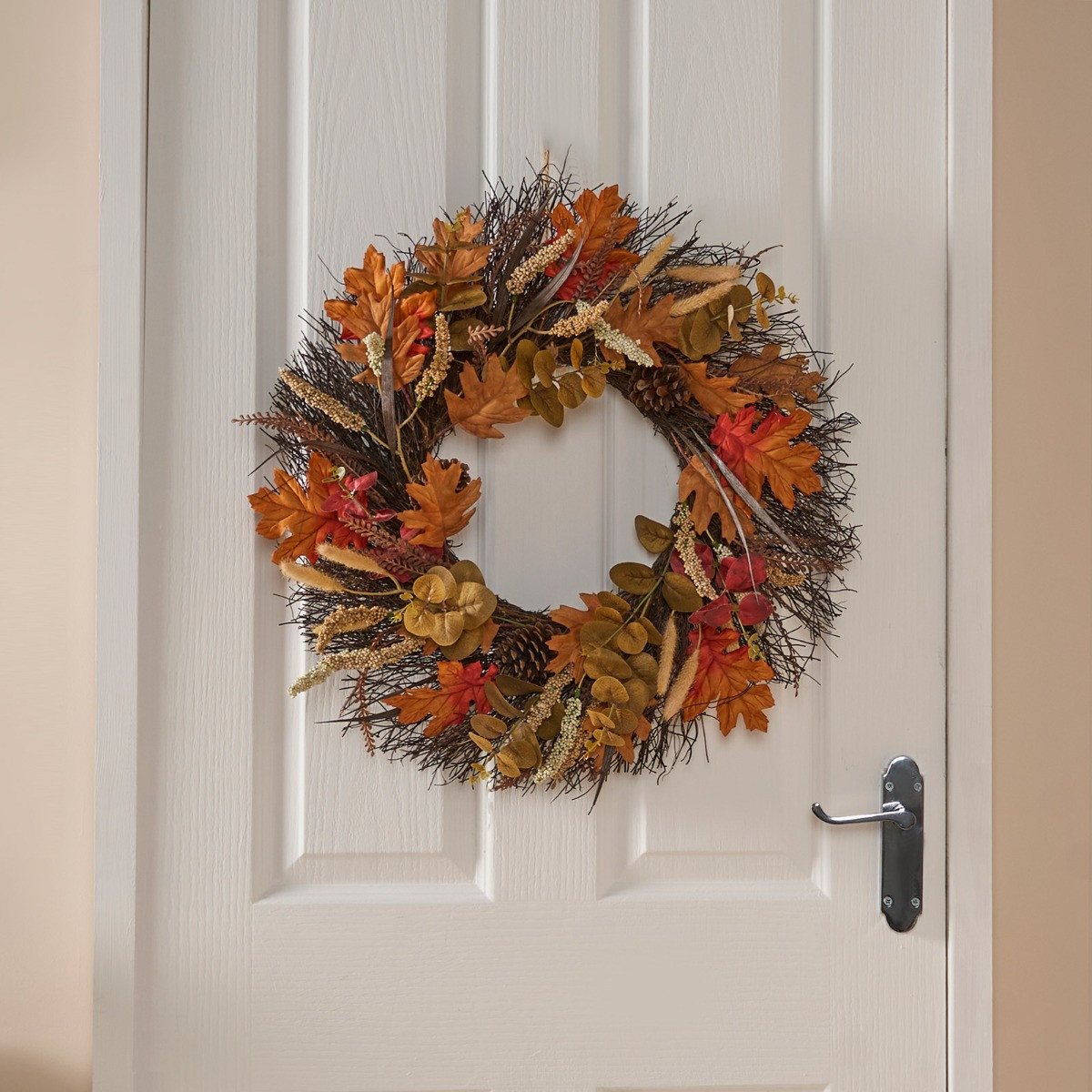 Orange and Brown Fall Wreath with outlets Sign