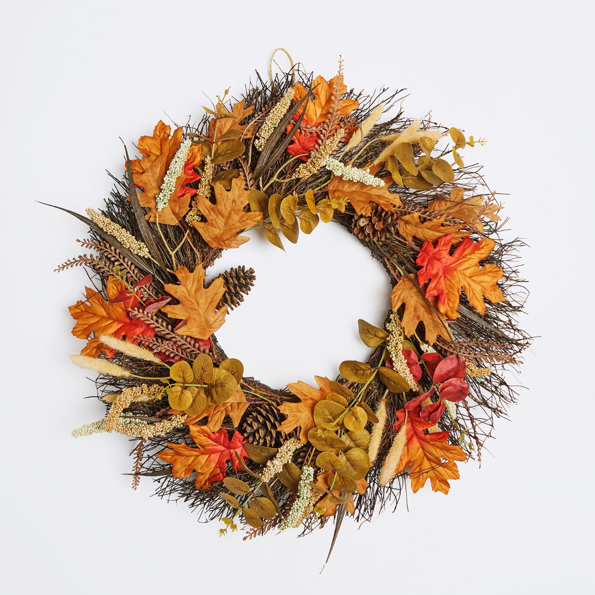 OHS Autumn Harvest Wreath, Brown/Orange - 50cm>