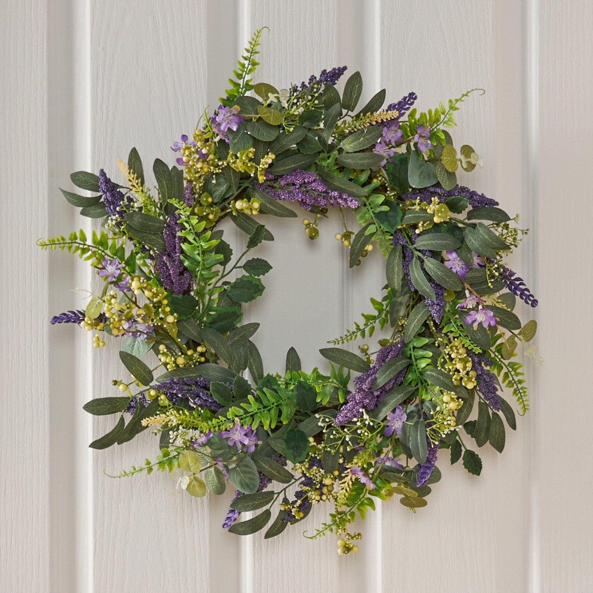 OHS Lush Lavender Wreath, Green/Purple - 50cm>