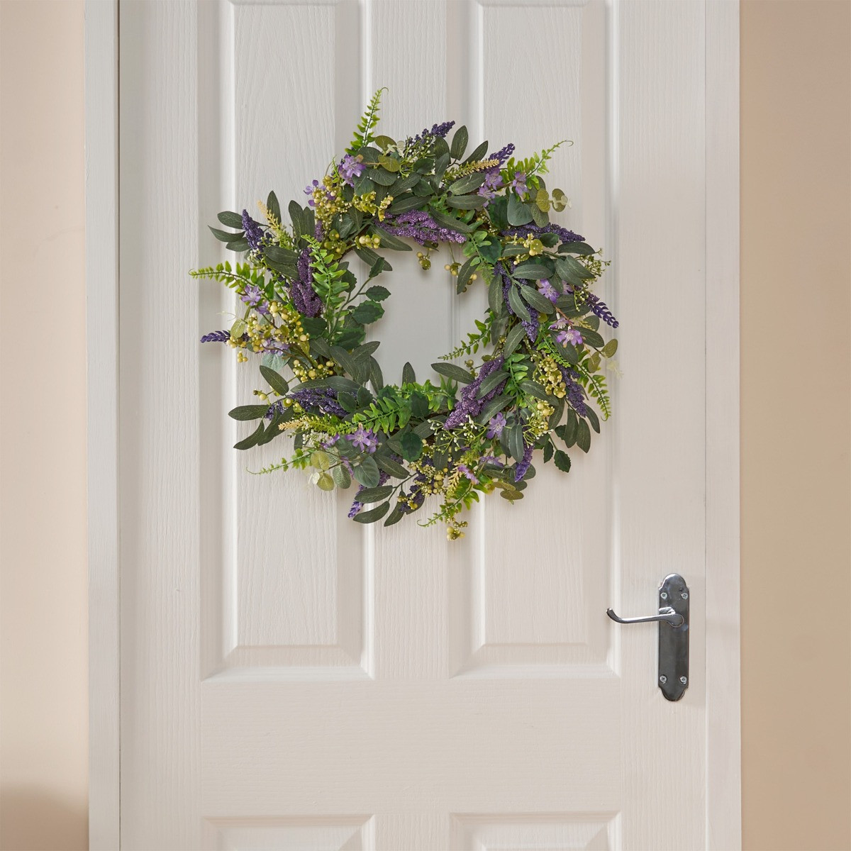 OHS Lush Lavender Wreath, Green/Purple - 50cm>