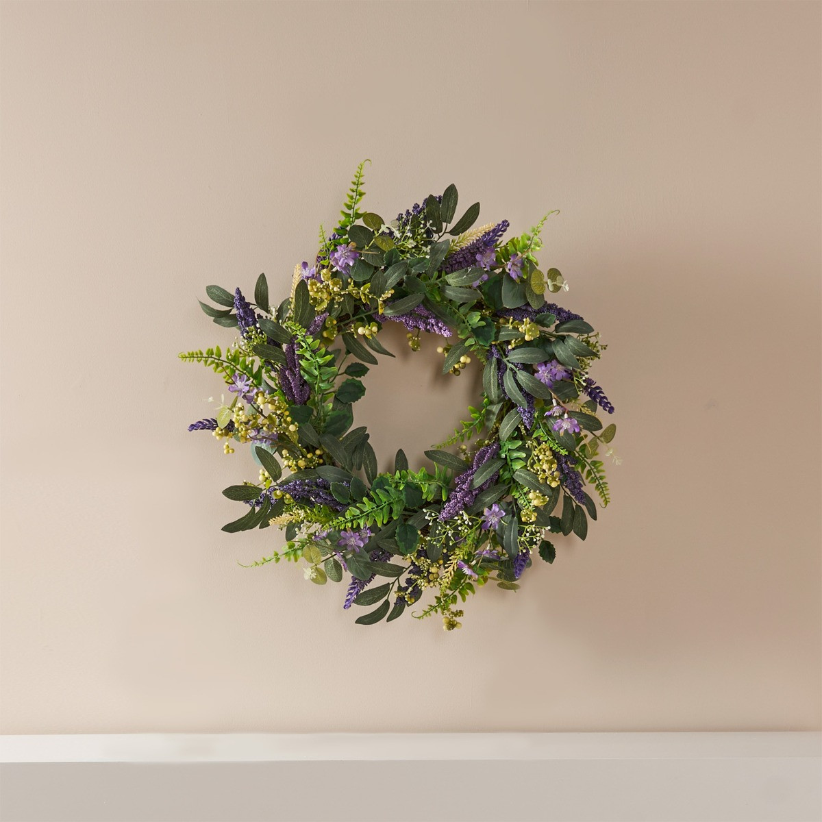 OHS Lush Lavender Wreath, Green/Purple - 50cm>