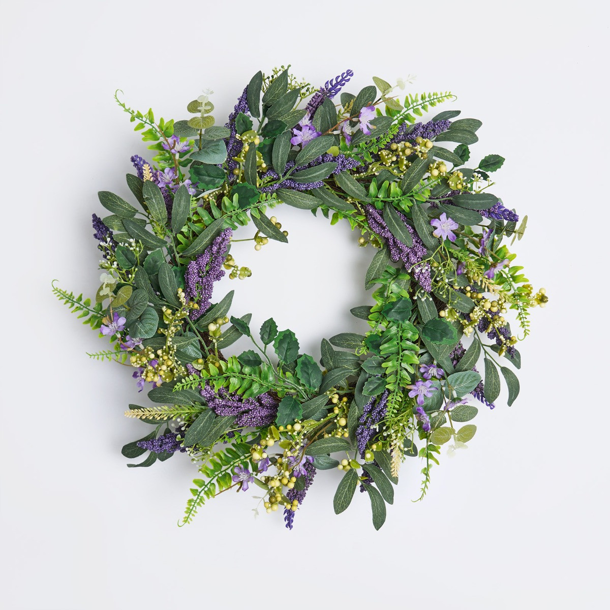 OHS Lush Lavender Wreath, Green/Purple - 50cm>