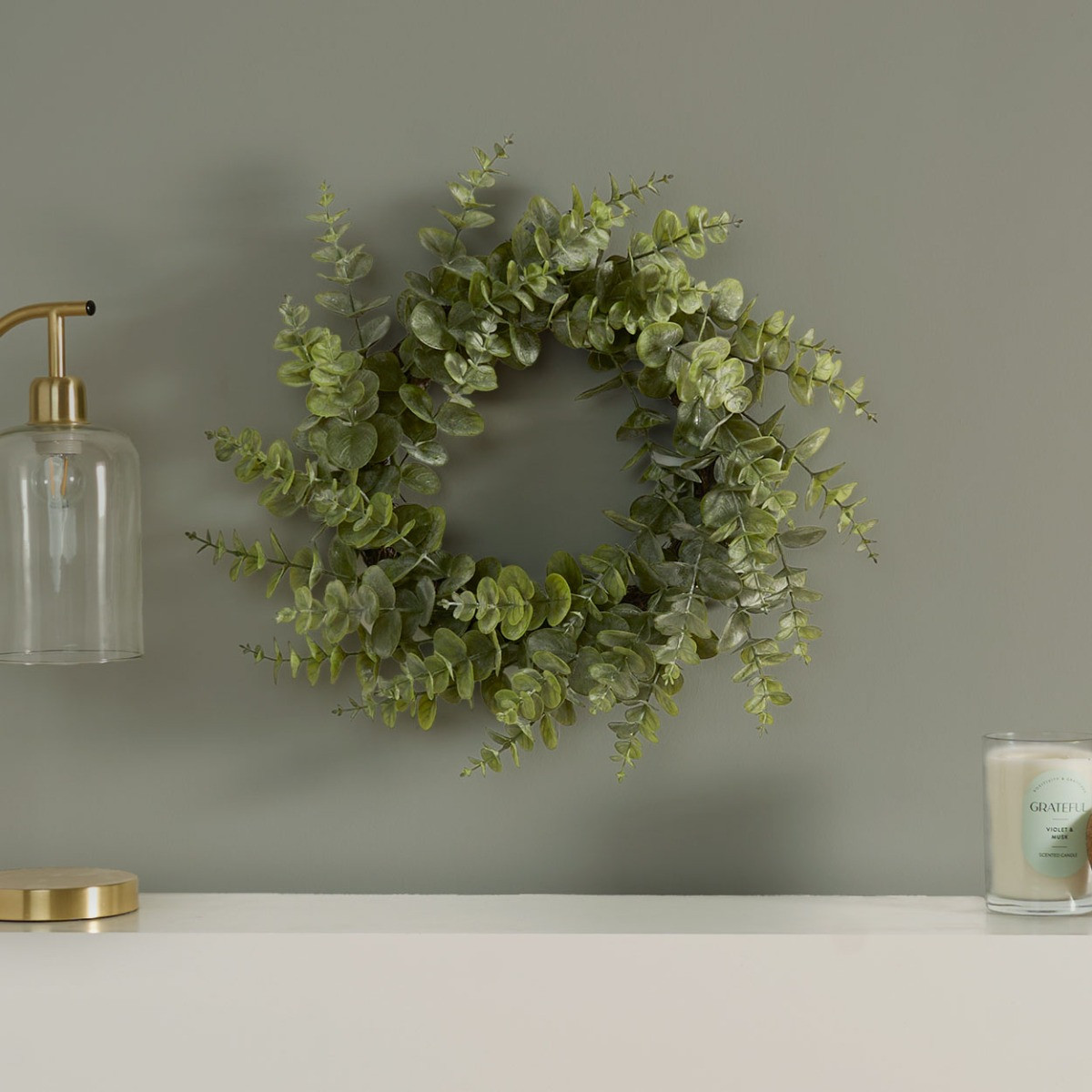 OHS Eucalyptus Wreath, Green - 50cm>