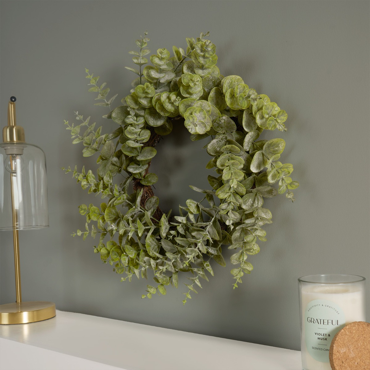 OHS Eucalyptus Wreath, Green - 50cm>