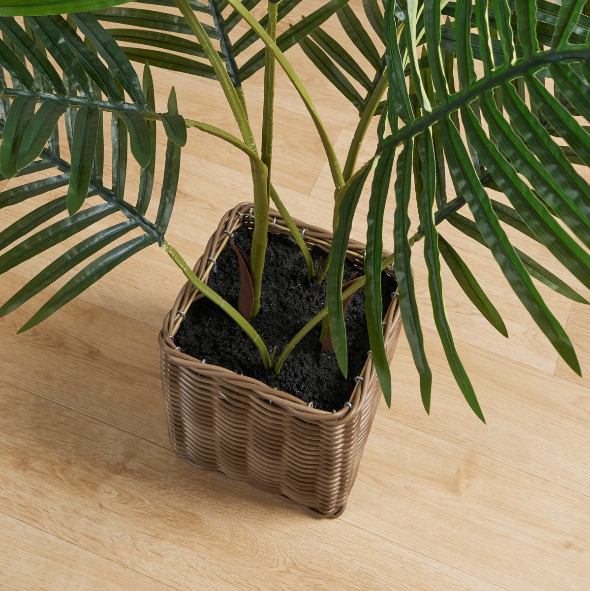 OHS Palm Leaf Tree in Basket, Green - 110cm>