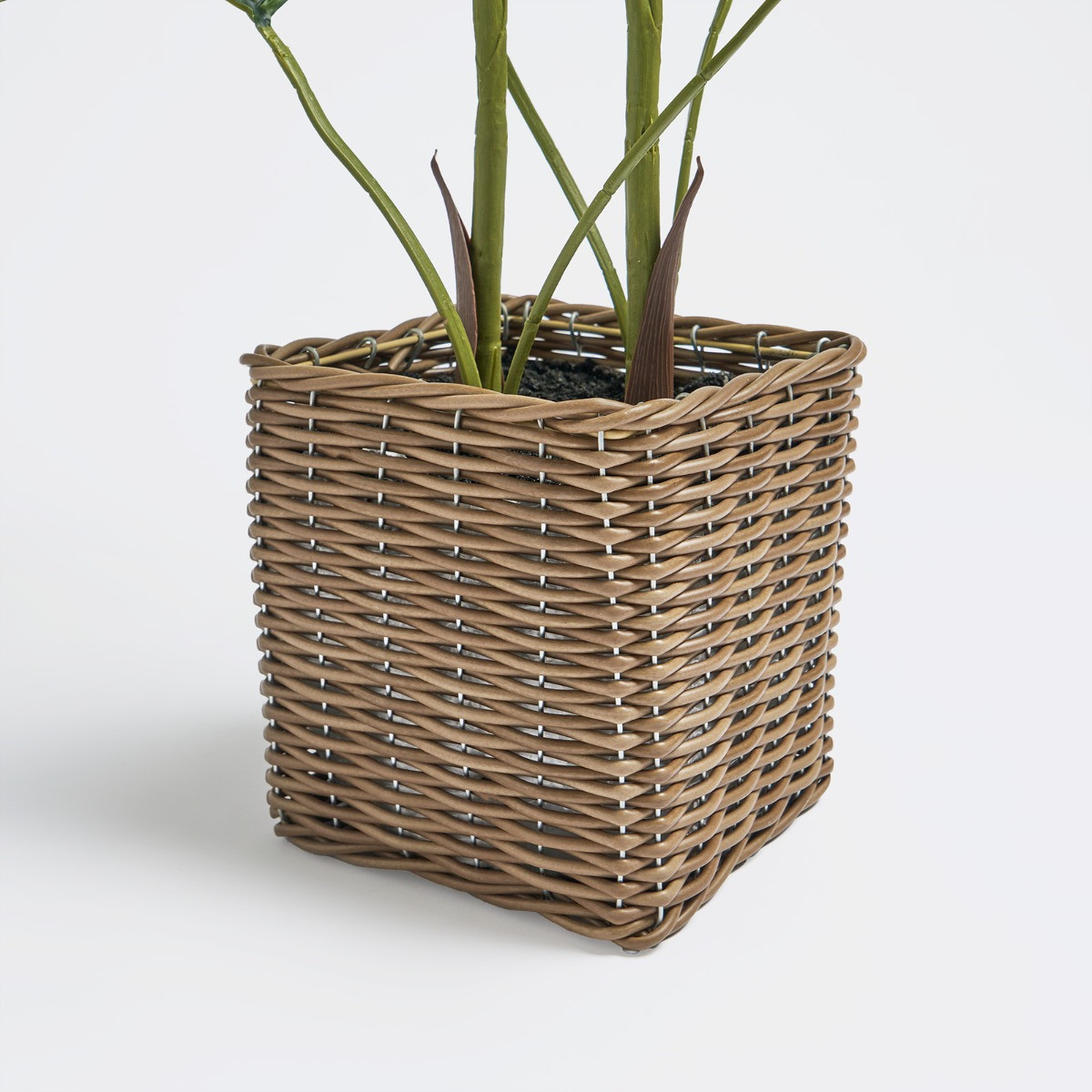 OHS Palm Leaf Tree in Basket, Green - 110cm>