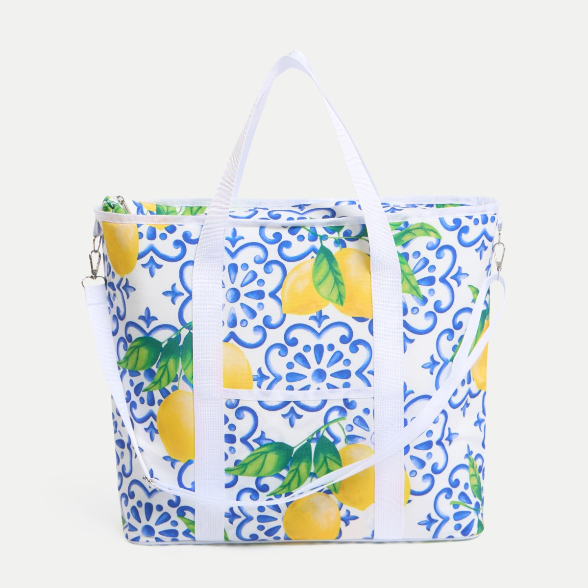 OHS Lemon Print Picnic Bag - White>