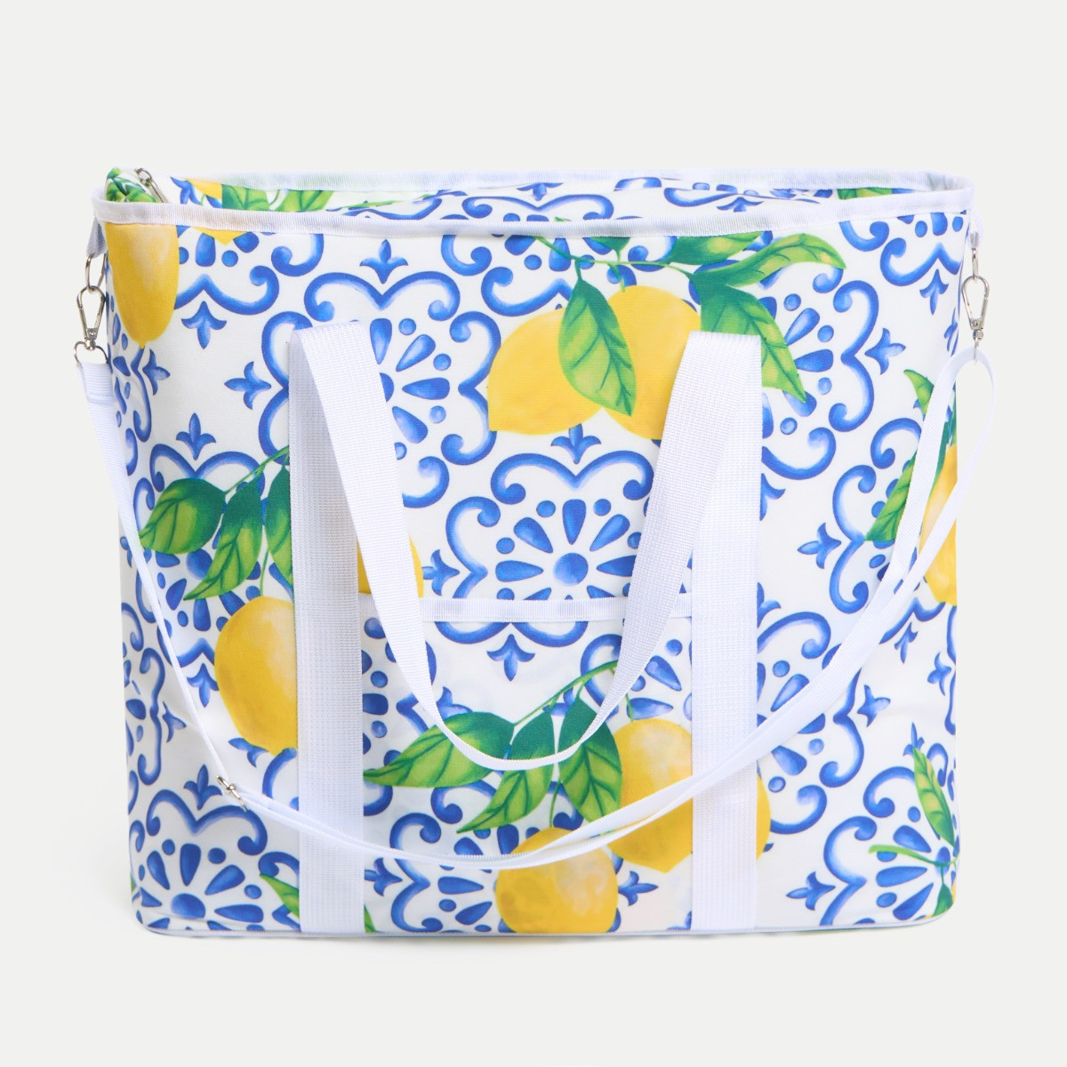 OHS Lemon Print Picnic Bag - White>