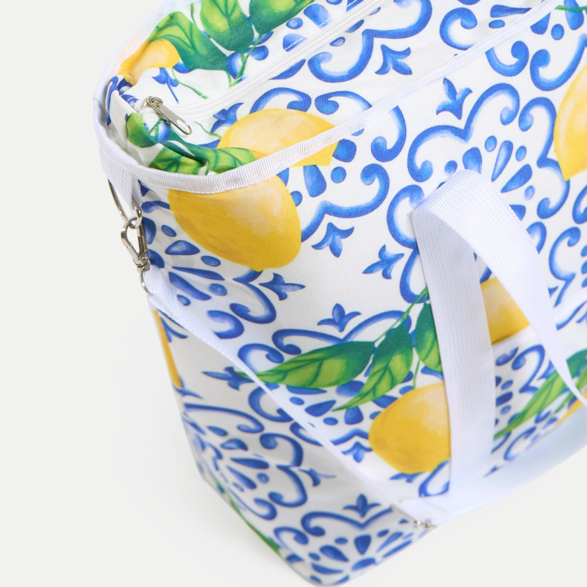 OHS Lemon Print Picnic Bag - White>