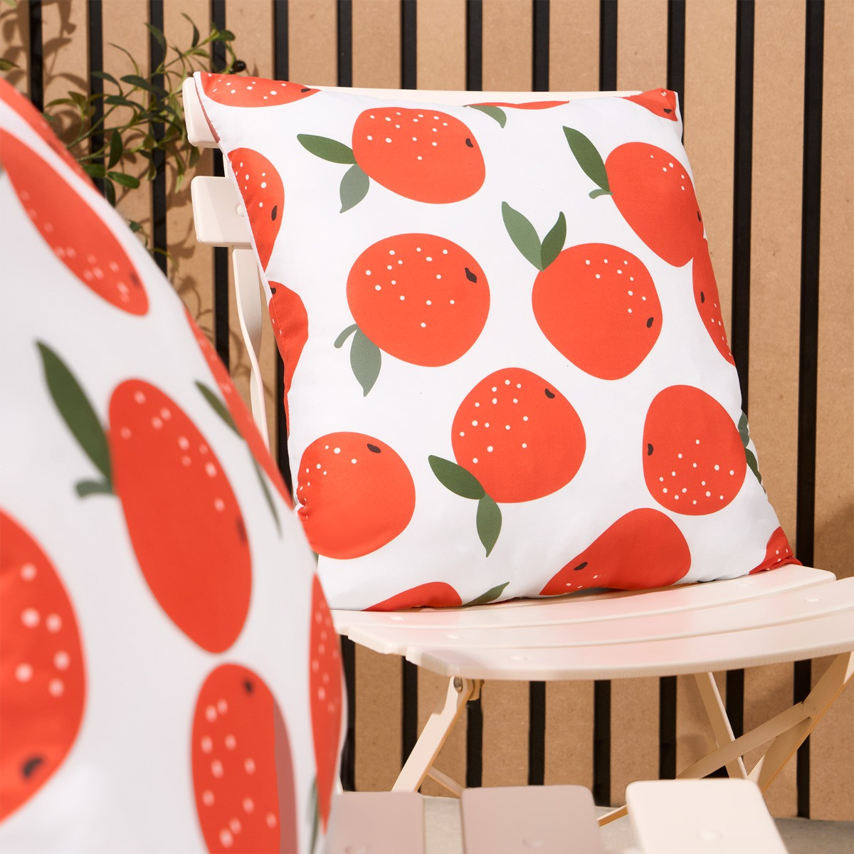 OHS Indoor/Outdoor Orange Print Cushion Covers - Orange>