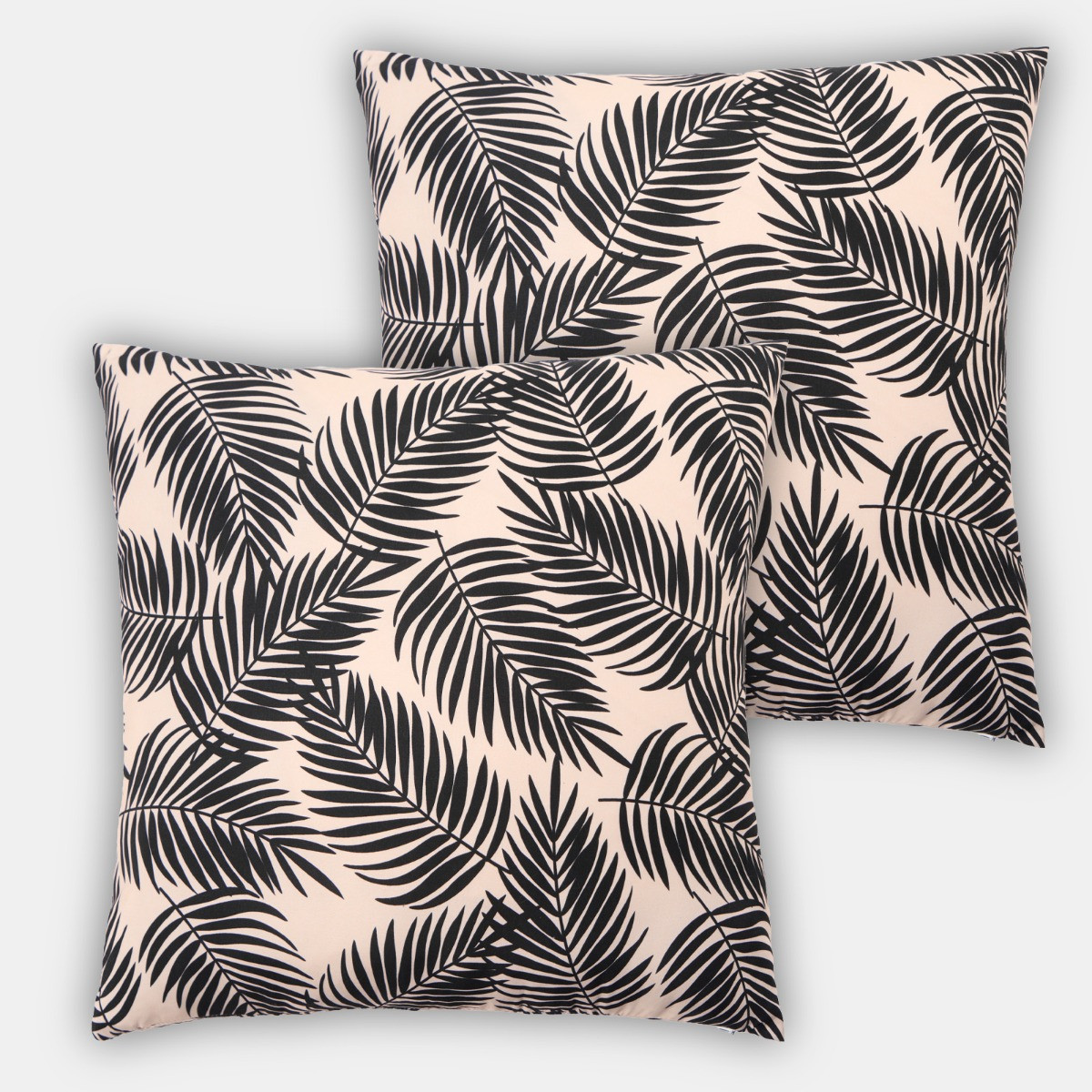 OHS Indoor/Outdoor Leaf Print Cushion Covers - Monochrome>