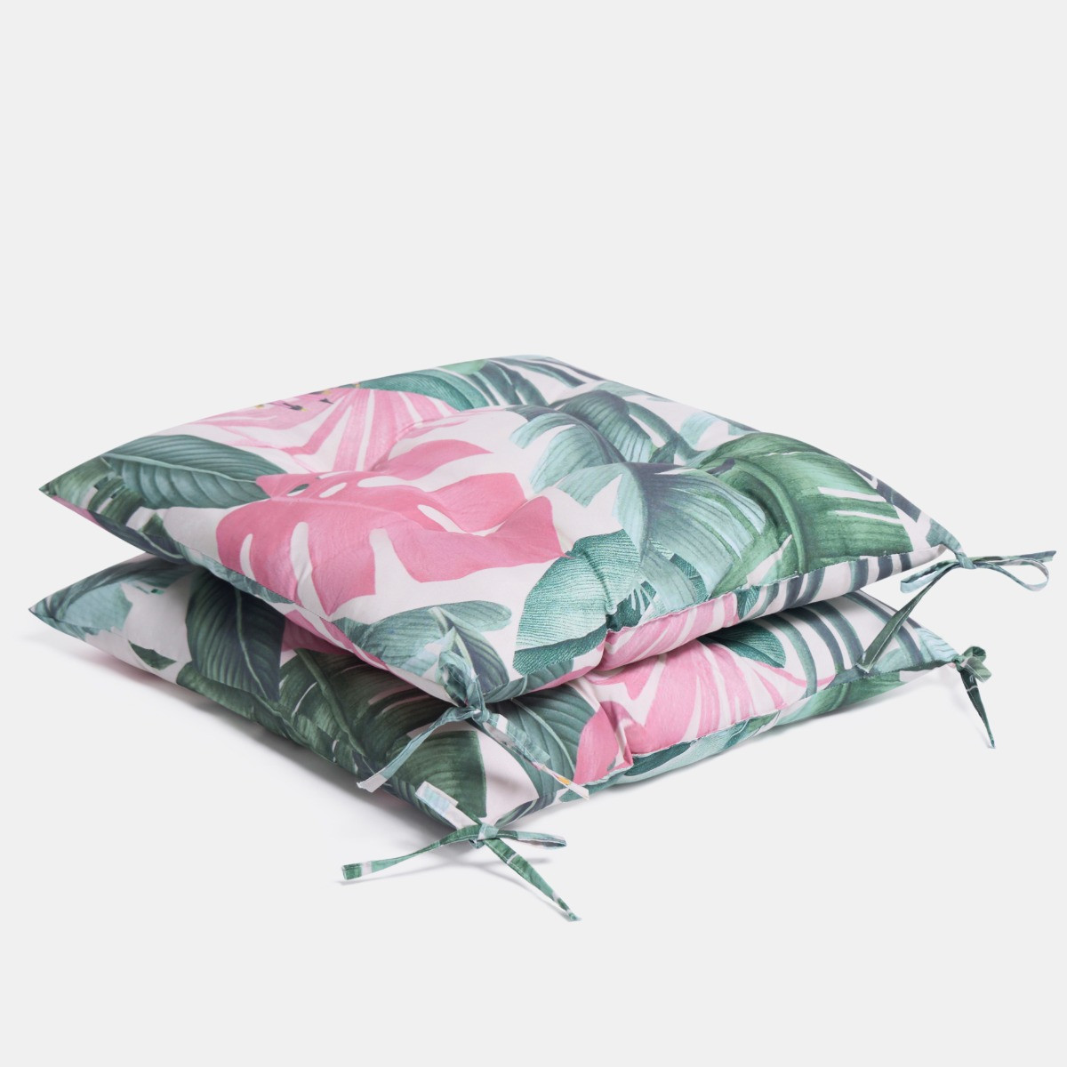 OHS Indoor/Outdoor Tropical Print Seat Pads - Green>