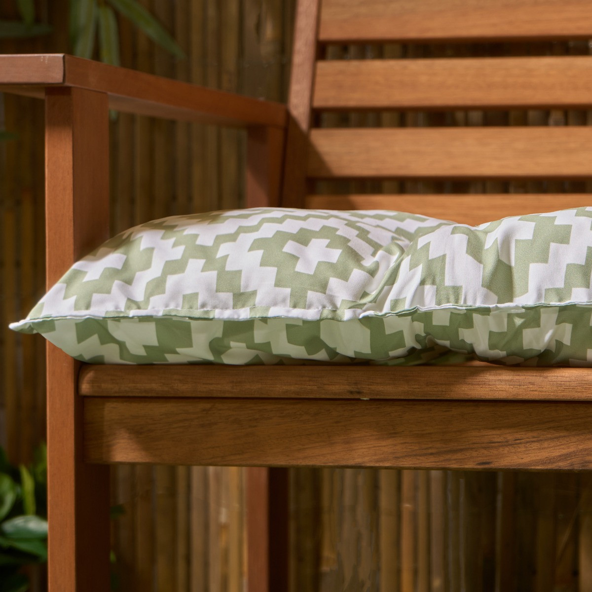 OHS 2-Seater Indoor/Outdoor Geometric Print Bench Pad - Sage>