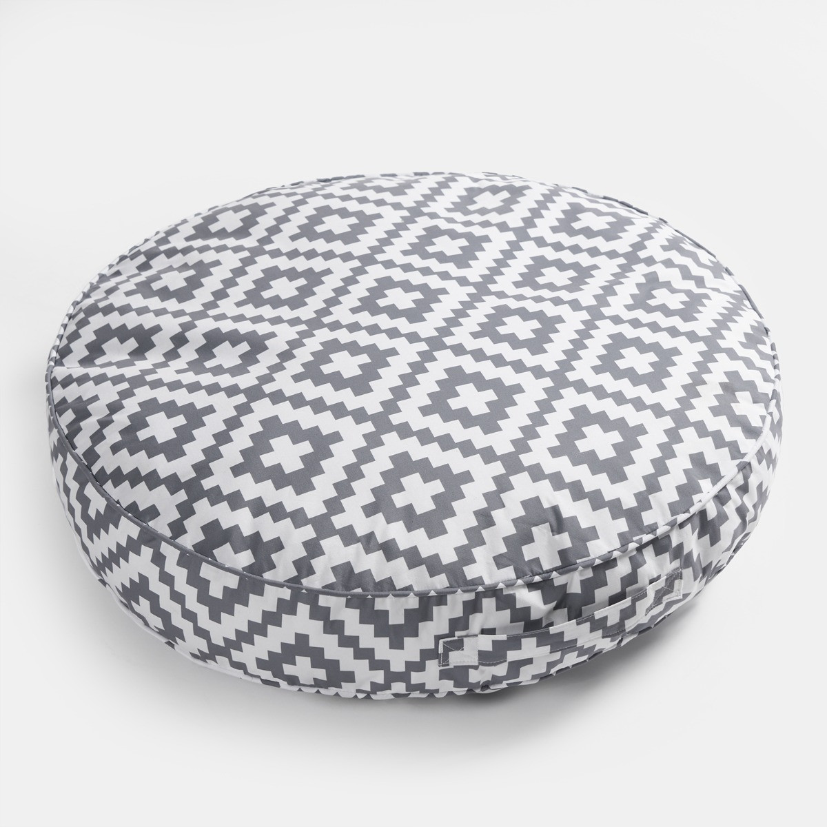 OHS Indoor/Outdoor Round Geometric Filled Cushion - Grey>