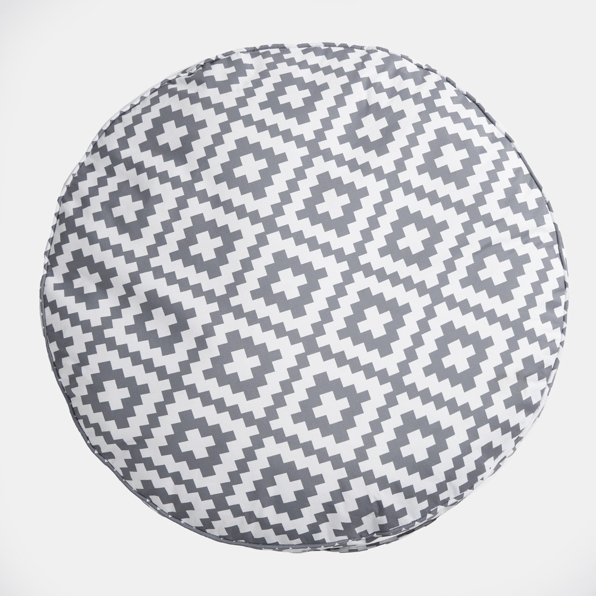 OHS Indoor/Outdoor Round Geometric Filled Cushion - Grey>