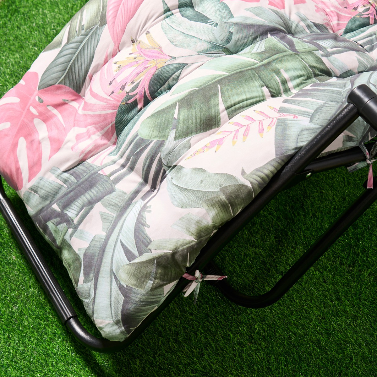 OHS Gravity Chair Tropical Print Cushion - Green>