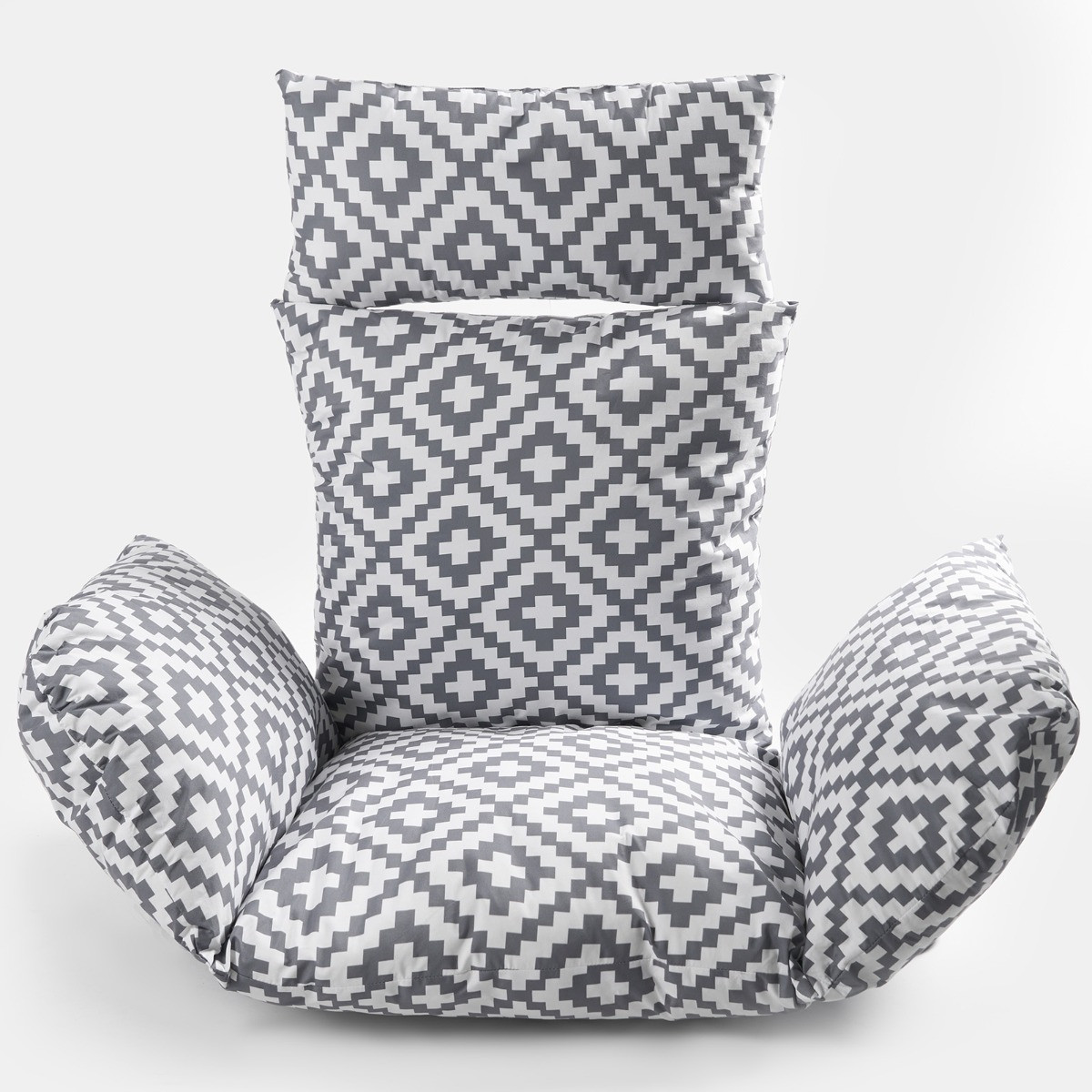 OHS Geometric Egg Chair Cushion with Headrest - Grey  >