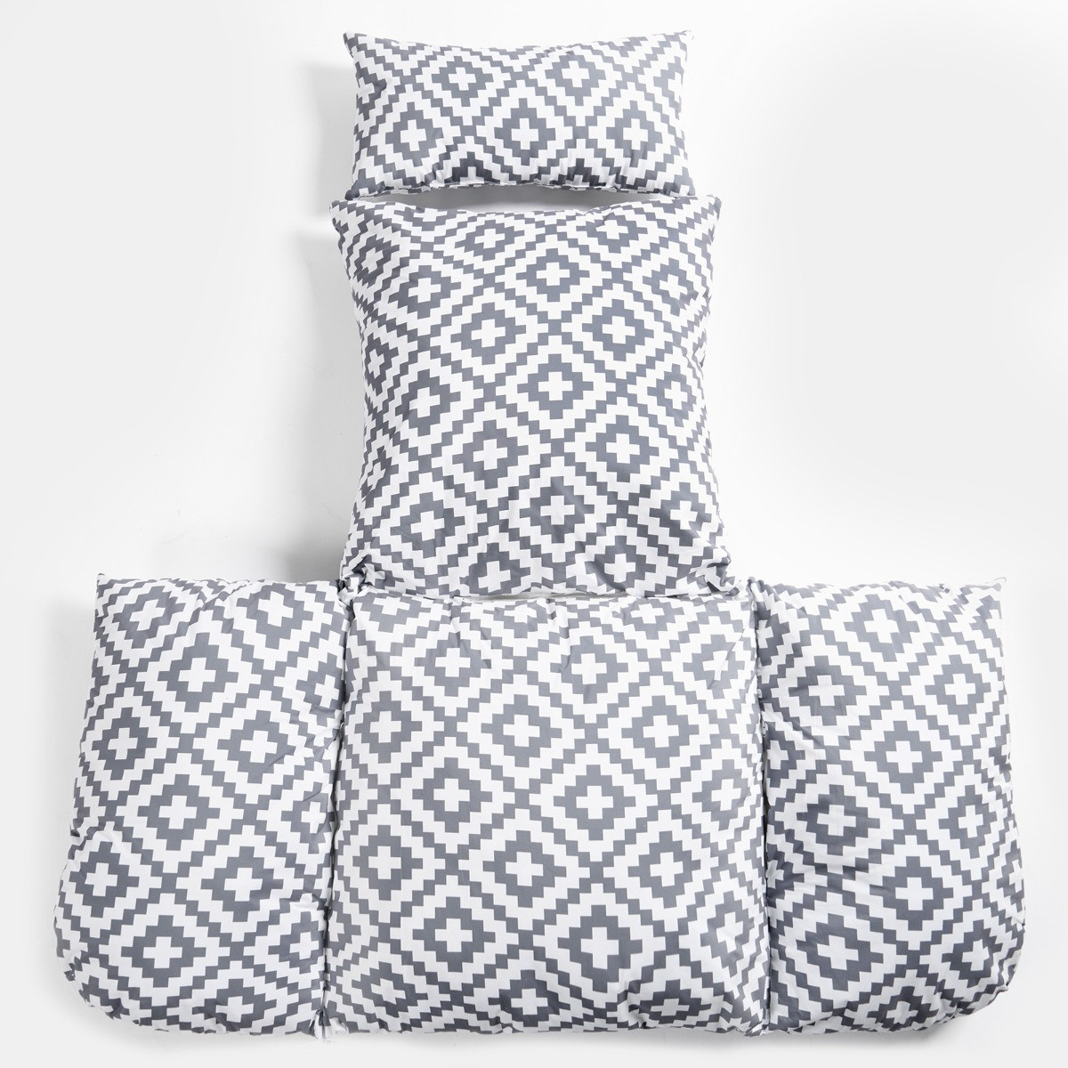 OHS Geometric Egg Chair Cushion with Headrest - Grey  >