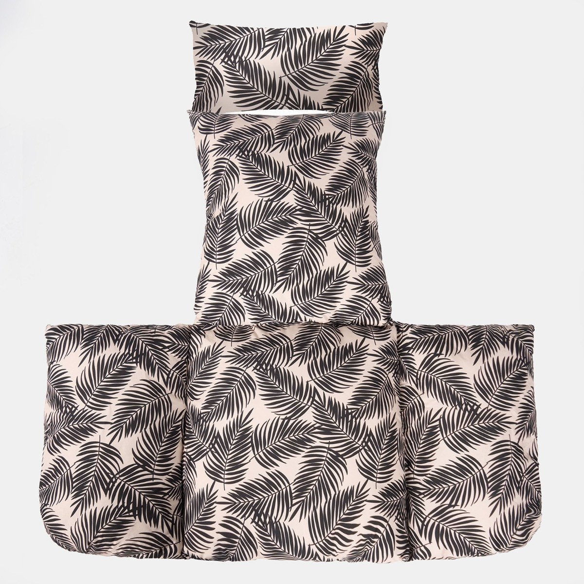 OHS Leaf Print Egg Chair Cushion with Headrest - Monochrome>