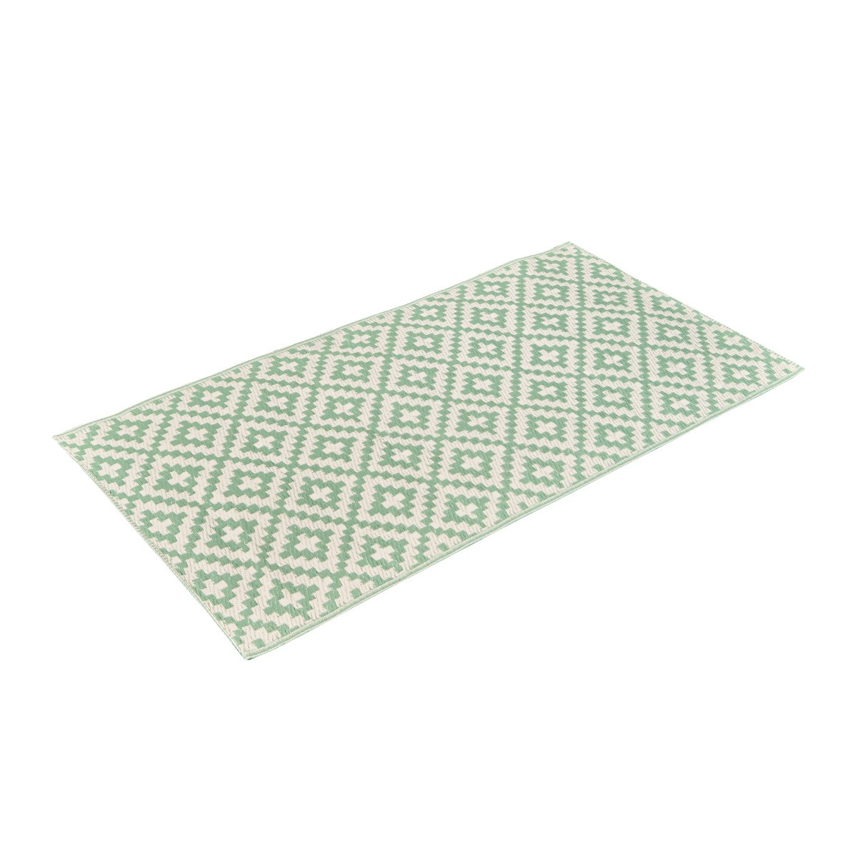 OHS Geometric Print Outdoor Rug - Sage/White>