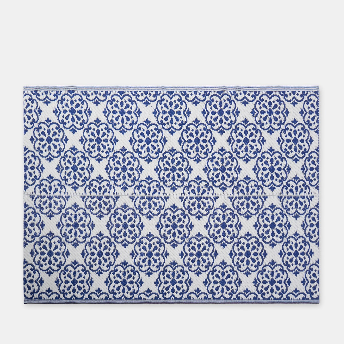 OHS Outdoor Tile Print Rug - Blue>