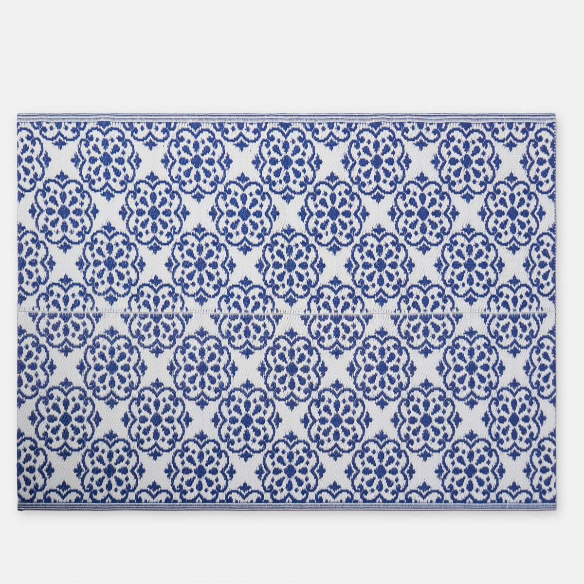 OHS Outdoor Tile Print Rug - Blue>