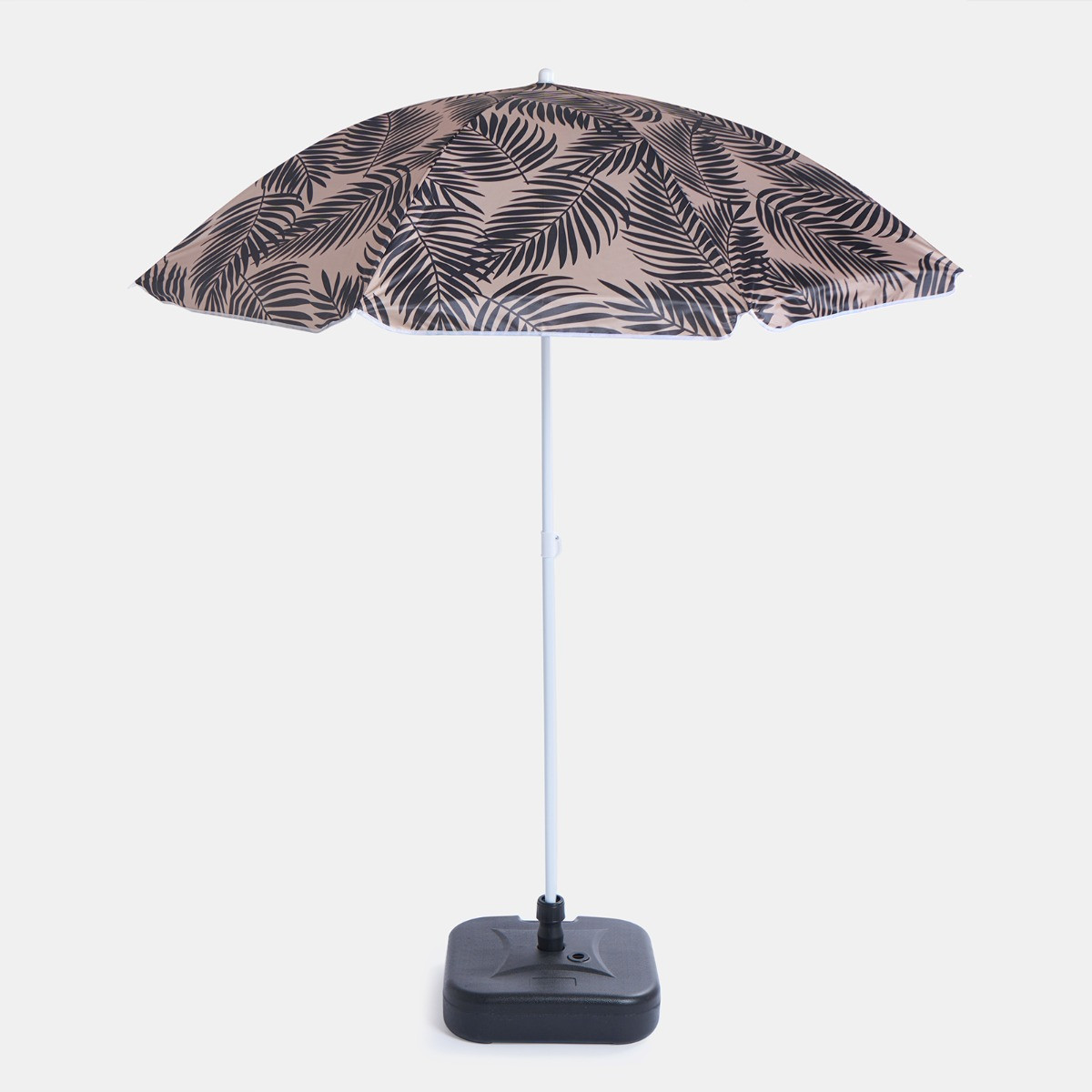 OHS Leaf Print Outdoor Parasol - Monochrome>