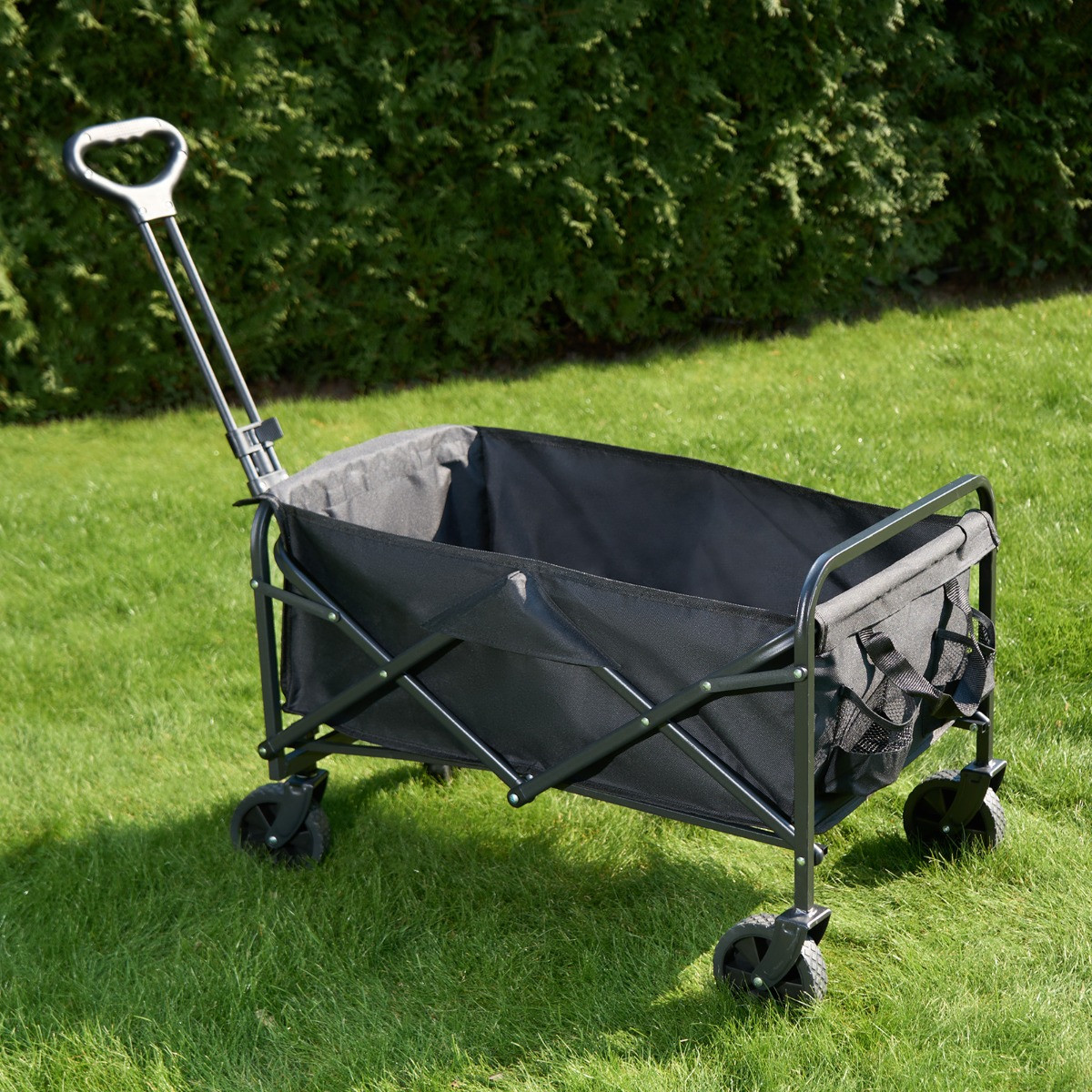 OHS Foldable Camping Trolley - Black >