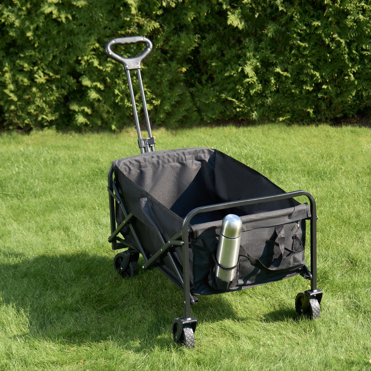 OHS Foldable Camping Trolley - Black >