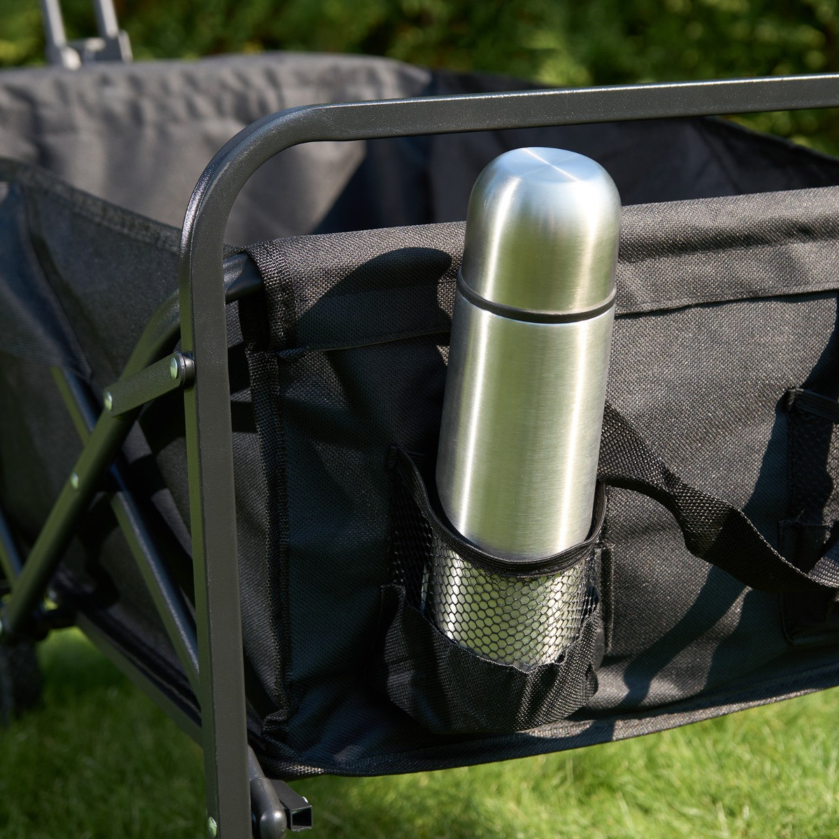 OHS Foldable Camping Trolley - Black >