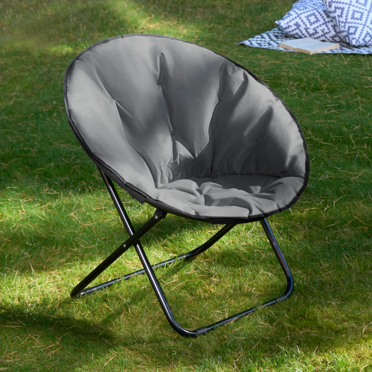 OHS Foldable Moon Camping Chair - Charcoal>