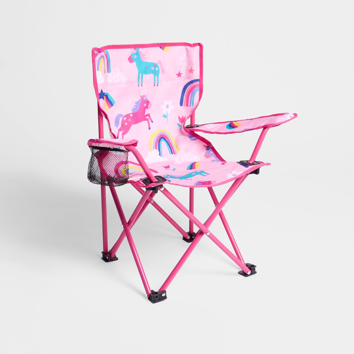 OHS Kids Foldable Unicorn Print Camping Chair - Pink>