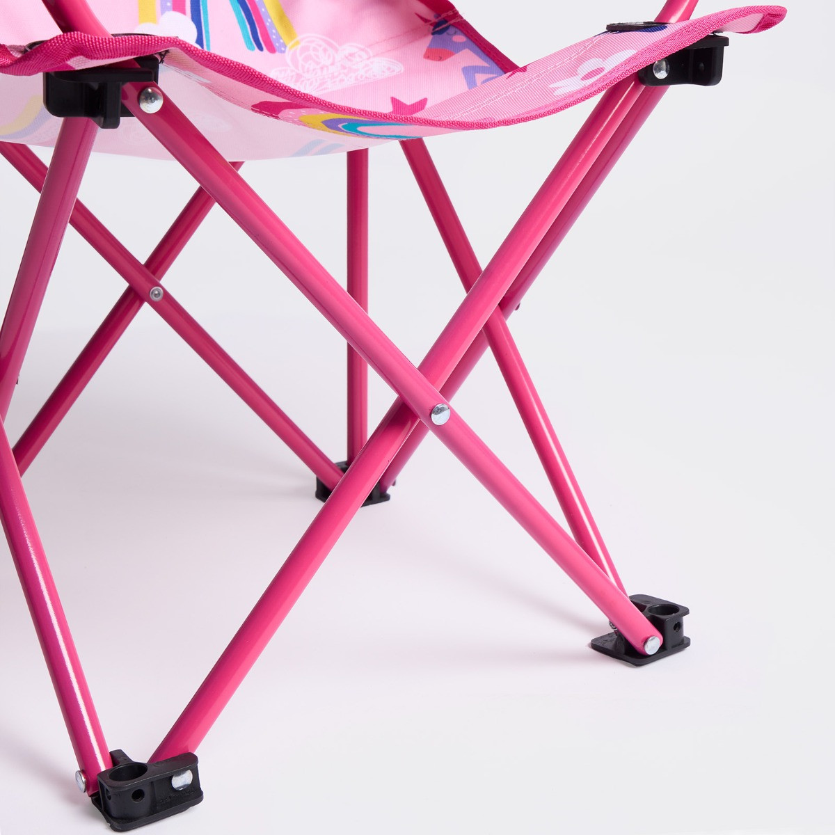 OHS Kids Foldable Unicorn Print Camping Chair - Pink>