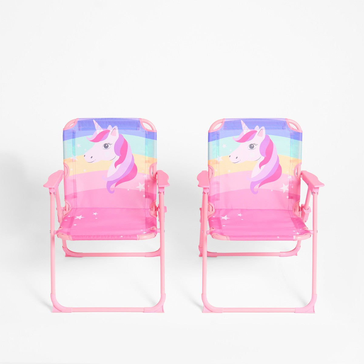 OHS Kids Unicorn Print Bistro Set with Parasol - Pink >