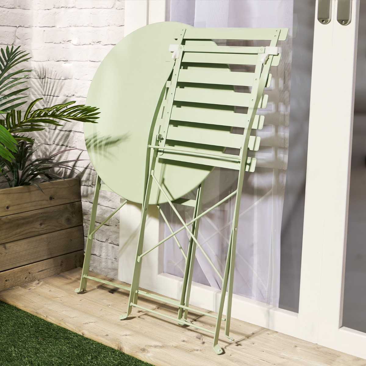 OHS Metal Bistro Set, 3 Piece - Sage Green>