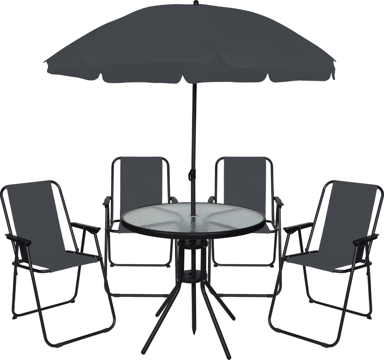 OHS 6-Piece Patio Set - Charcoal>