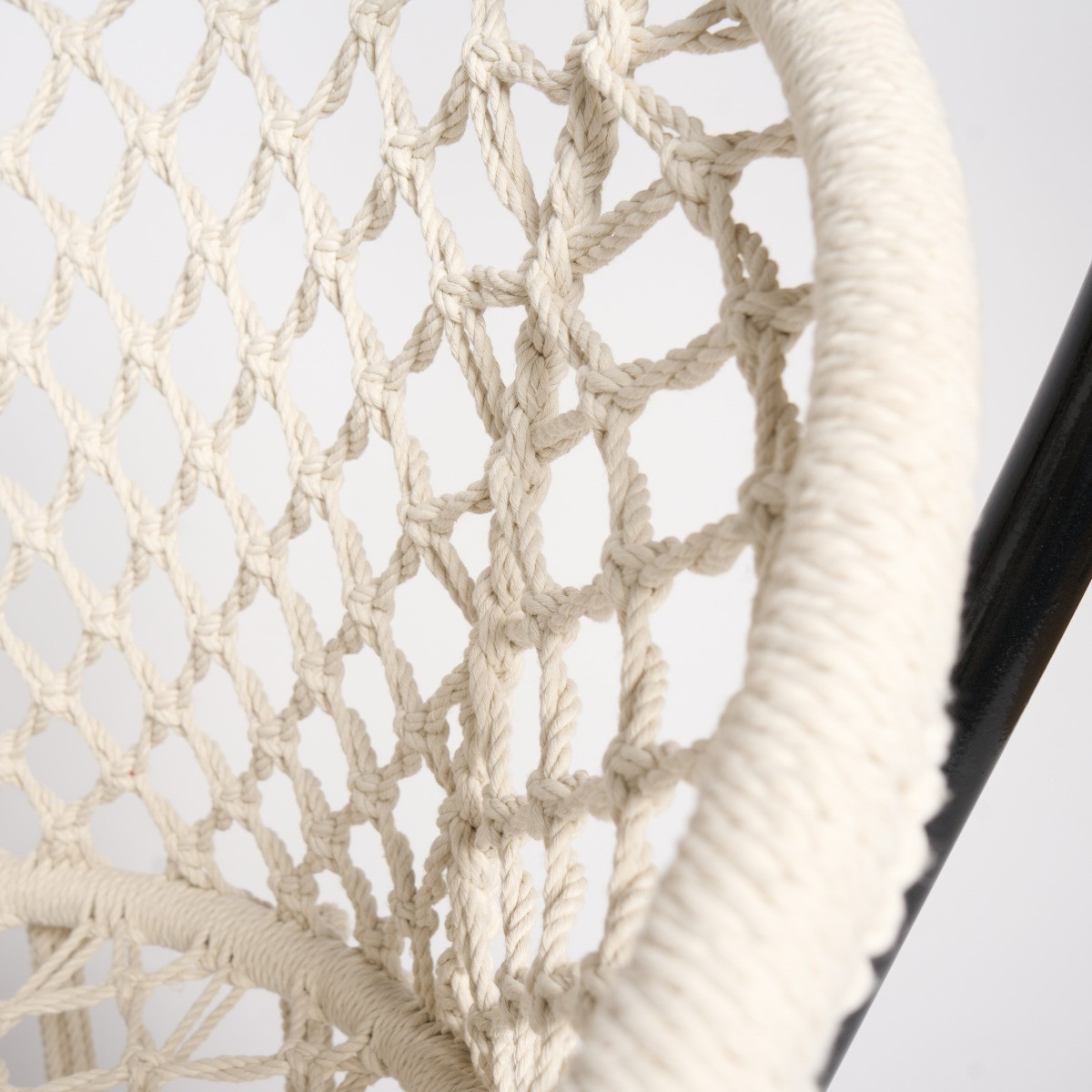 OHS Macrame Knotted Swing Chair - Cream >