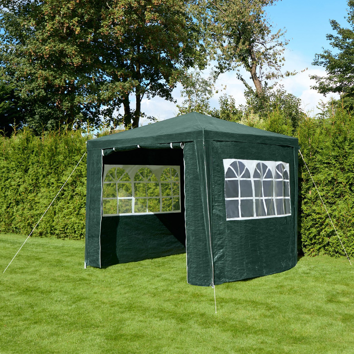 OHS Small Water Resistant Gazebo with Sides - Green >