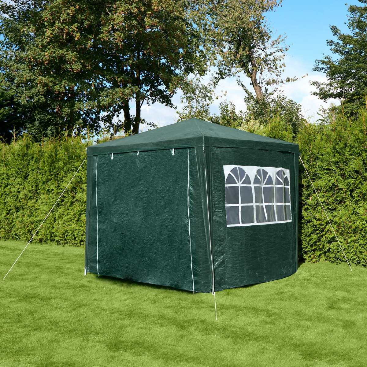 OHS Small Water Resistant Gazebo with Sides - Green >