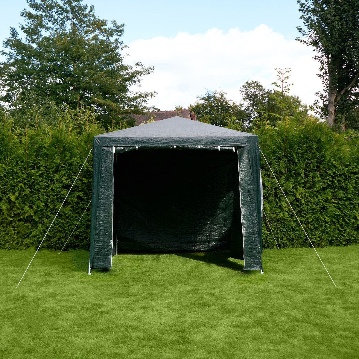 OHS Small Water Resistant Gazebo with Sides - Green >