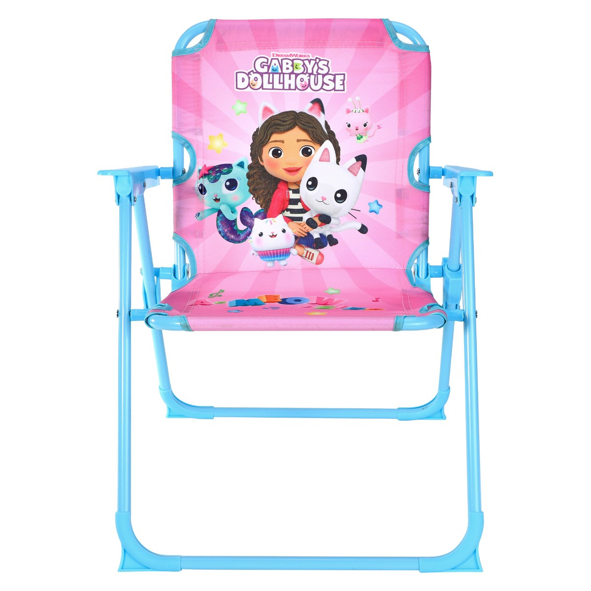 Kids Folding Gabby's Dollhouse Camping Chair - Pink/Blue>