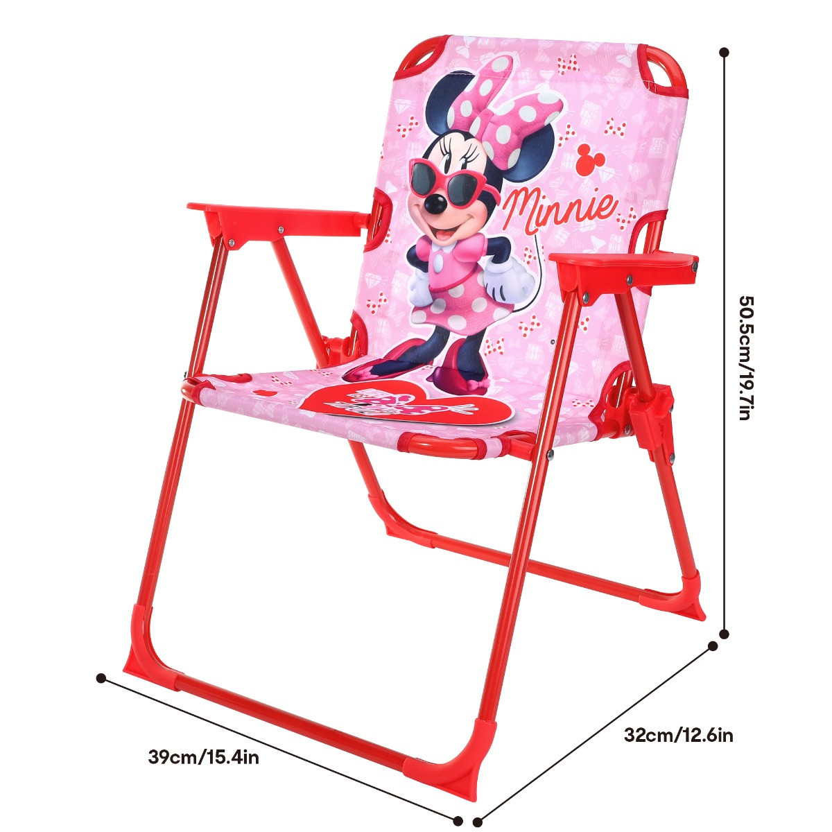 Kids Folding Minnie Mouse Camping Chair - Pink/Red>