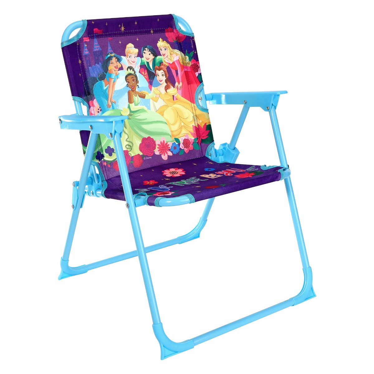 Kids Folding Disney Princess Camping Chair - Purple/Blue>