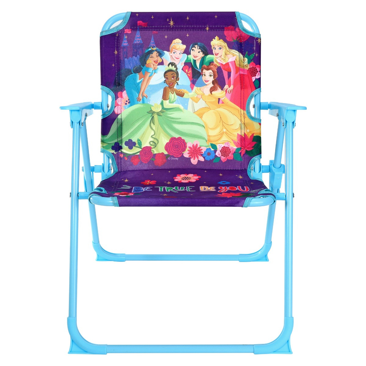 Kids Folding Disney Princess Camping Chair - Purple/Blue>