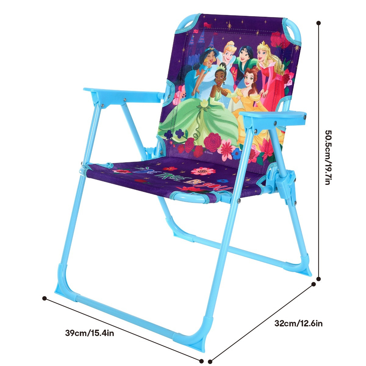 Kids Folding Disney Princess Camping Chair - Purple/Blue>