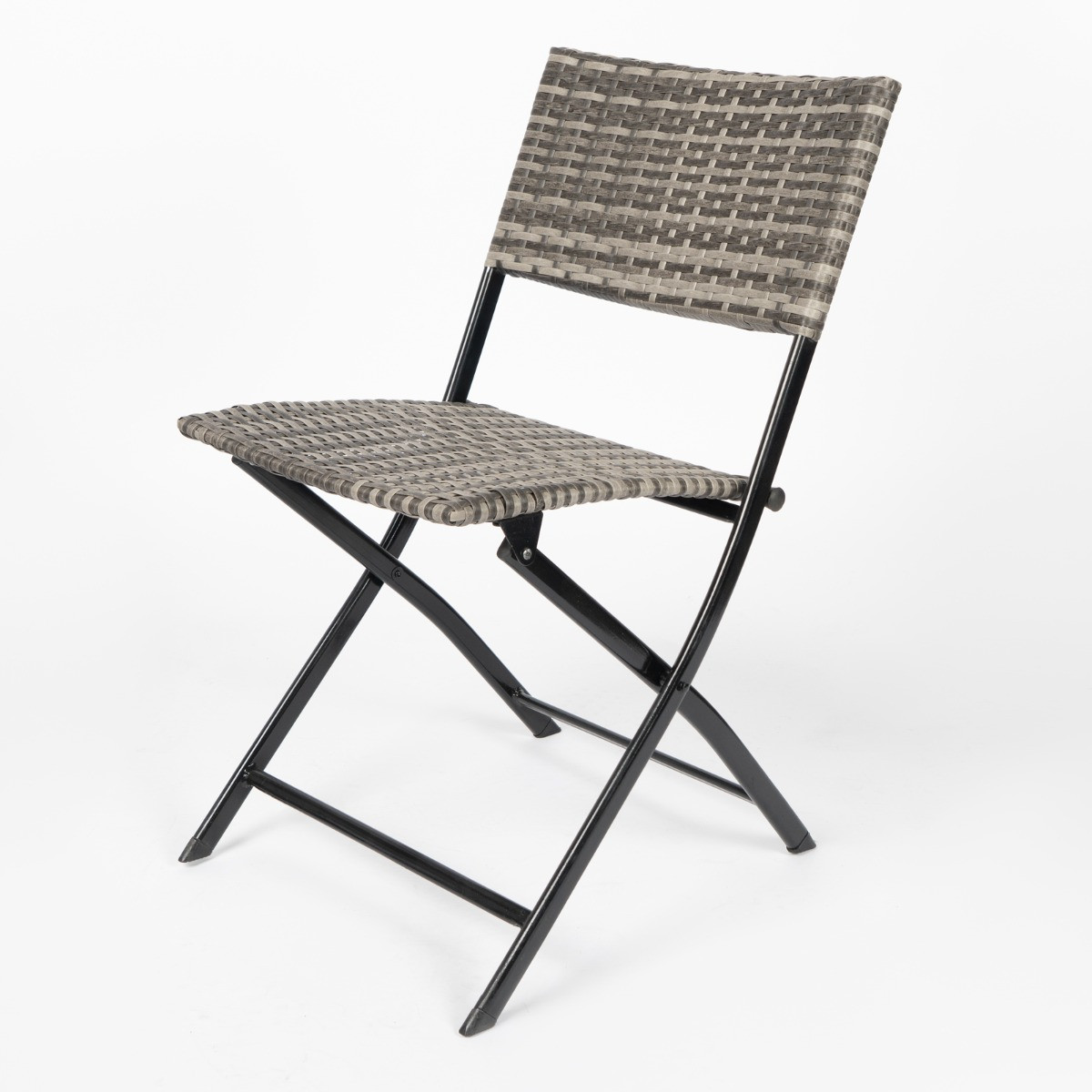 OHS Rattan Folding Bistro Set, 3 Piece - Grey>