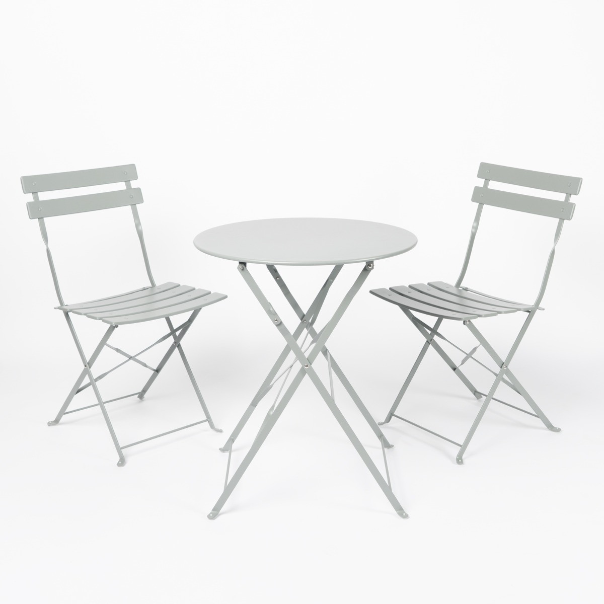 OHS Metal Bistro Set, 3 Piece - Silver >