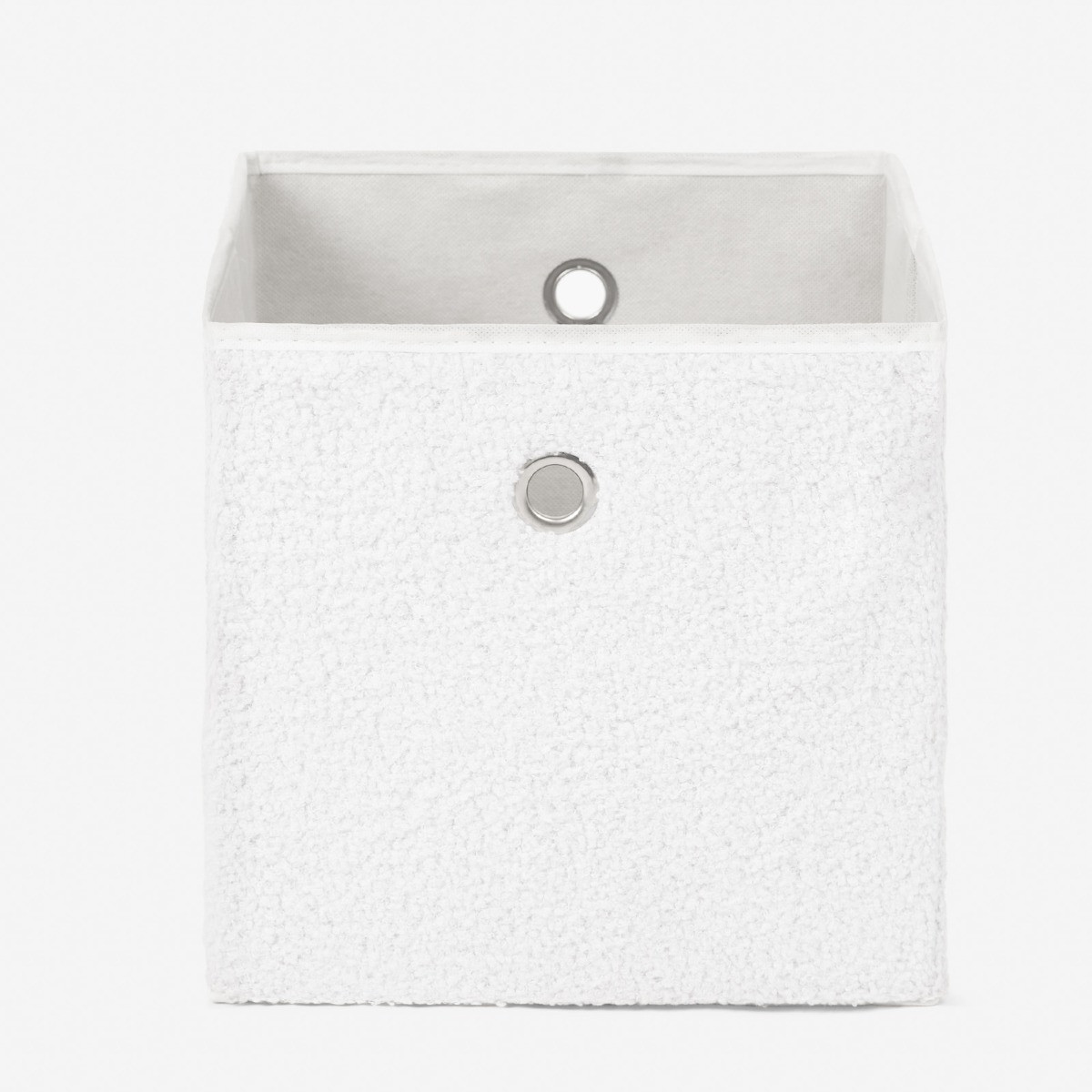 OHS  Bouclé Cube Storage Boxes, 2 Pack - White>