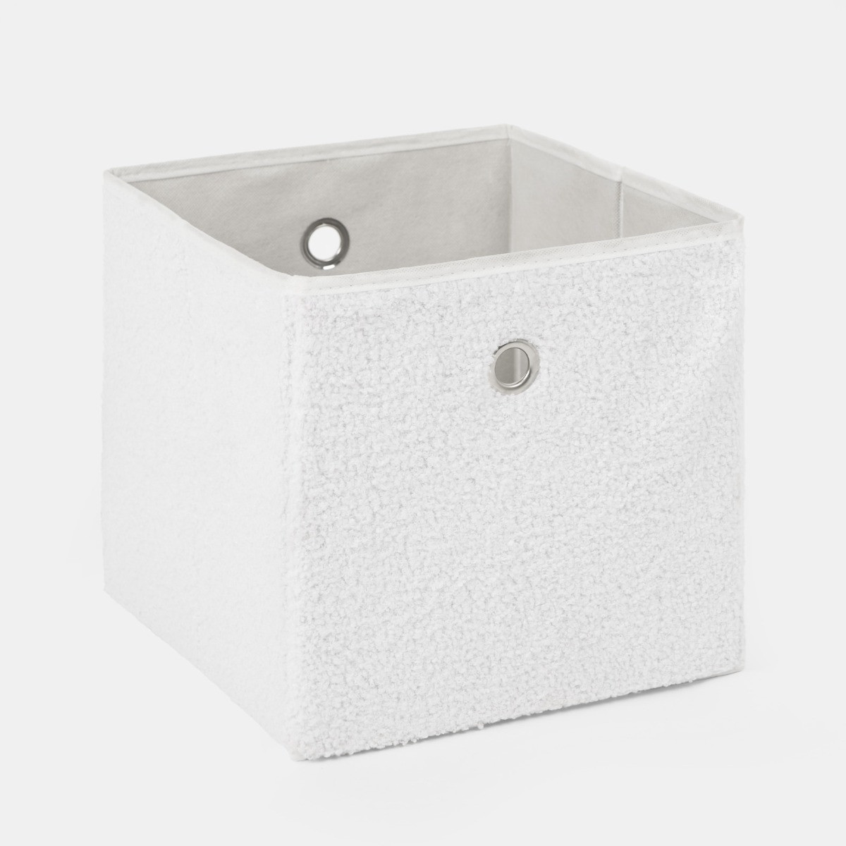 OHS  Bouclé Cube Storage Boxes, 2 Pack - White>