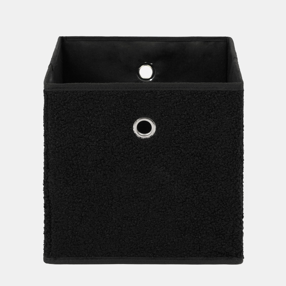 OHS Bouclé Cube Storage Boxes, 2 Pack - Black>